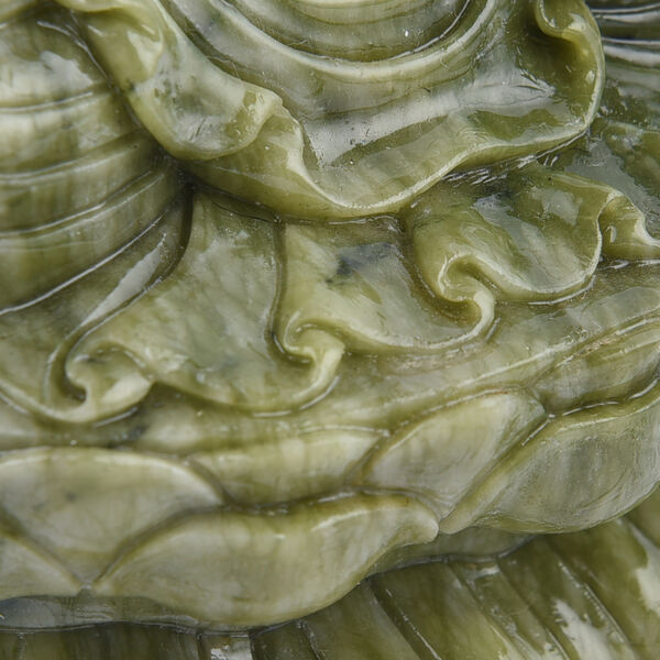 Handgefertigte Buddha Figur aus Serpentin, Gr&ouml;&szlig;e 22x13x11 cm, Gr&uuml;n image number 7