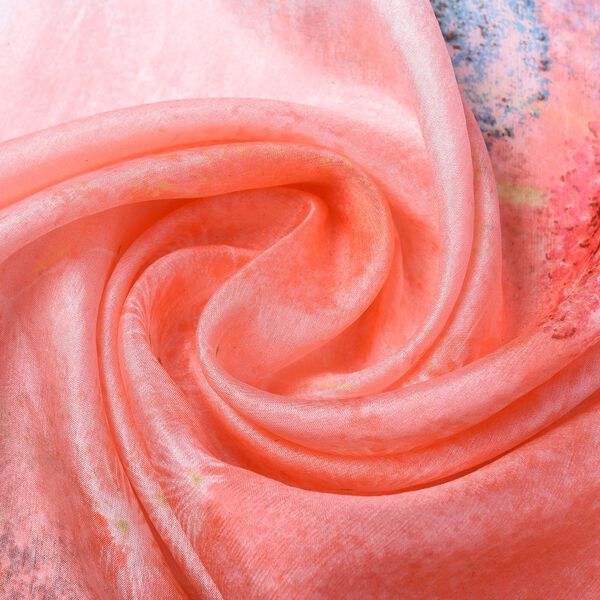 LA MAREY - 100% nat&uuml;rlicher, bedruckter Maulbeerseiden-Schal in Geschenkbox, 110x180 cm, Rosa image number 5