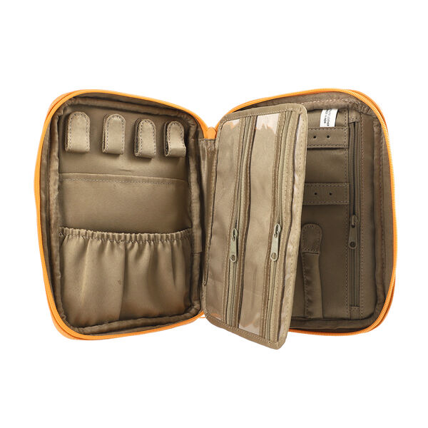 SUKRITI: Handbemalter Schmuckkoffer, Regenbogenlori-Muster, Gelb image number 5