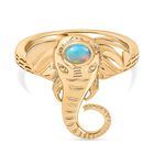 D’joy AA Natürlicher, äthiopischer Welo Opal Ring 925 Silber 750 Gelb Vergoldet (Größe 19.00) ca. 0.12 ct image number 0