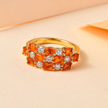 AA Feueropal und Moissanit Ring - 1,67 ct.