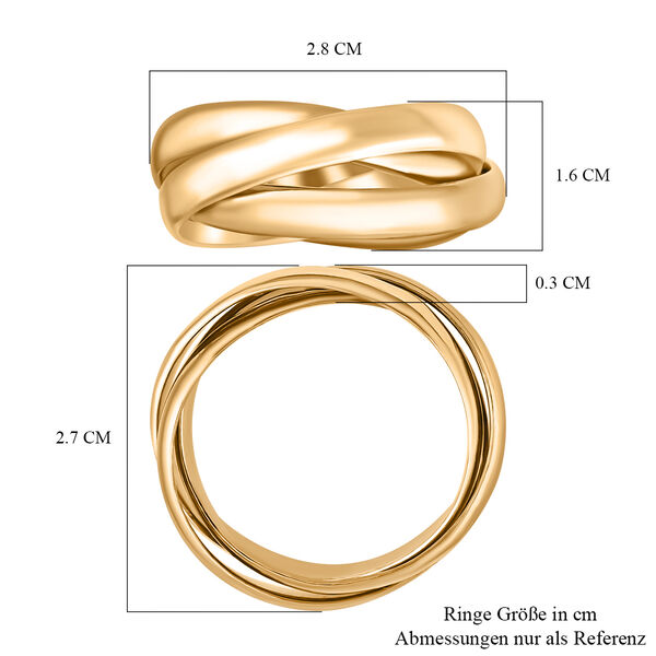 Royal Bali Kollektion- Wickelring Trio in 925 Silber mit Gelbgold Vermeil image number 4