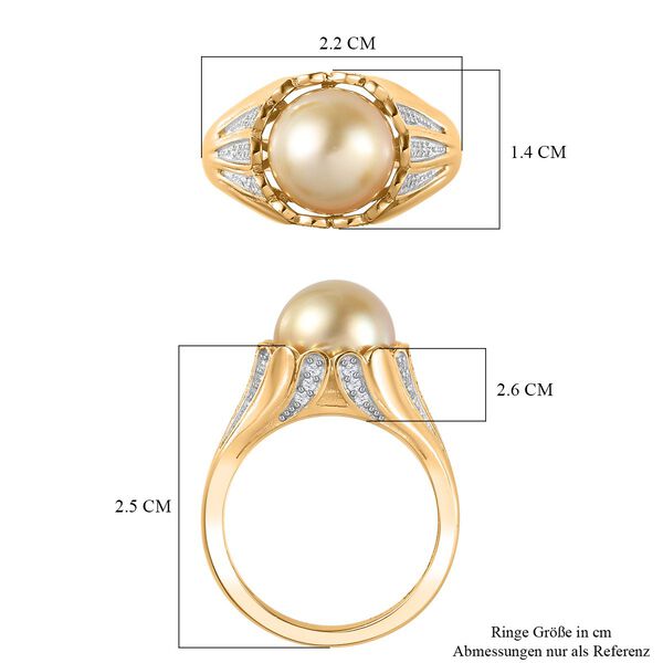 AA goldener S&uuml;dseeperle und Zirkon-Ring image number 5