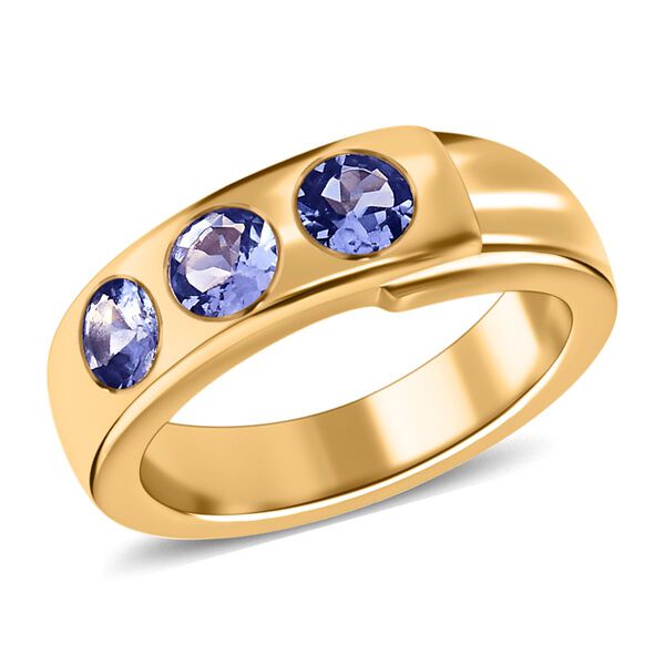 Tansanit Ring 925 Silber vergoldet  ca. 0,83 ct image number 4