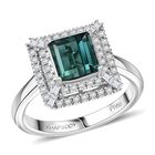 Rhapsody AAAA Pirineu Lagoon Tourmaline, Wei&szlig;er Diamant Ring 950 Platin (Gr&ouml;&szlig;e 16.50) ca. 1,59 ct