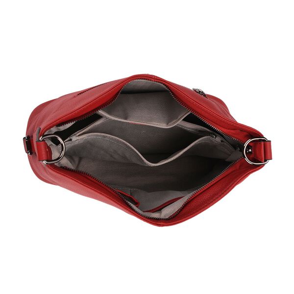 Crossbody Tasche mit 3 Tragevarianten, Echtleder, 32x12x25cm, Riemen 130cm, Rot image number 8