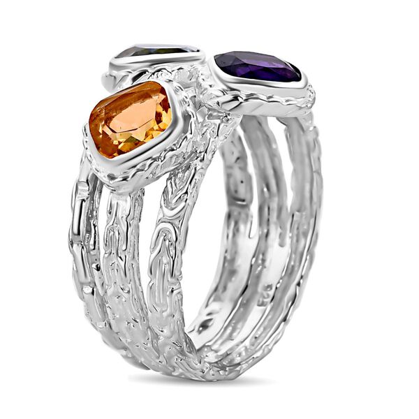 Afrikanischer Amethyst, Citrin und himmelblauer Topas-Ring - 4,72 ct. image number 3