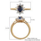 Blauer Saphir und Zirkon-Halo-Ring, 925 Silber vergoldet, 1,18 ct. image number 6