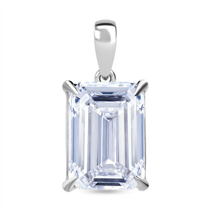 LUXURIANT DIAMOND - Lab Grown Diamant IGI zertifiziert VS/F, Smaragd-Schliff Anh&auml;nger 925 Silber rhodiniert ca. 10.00 ct