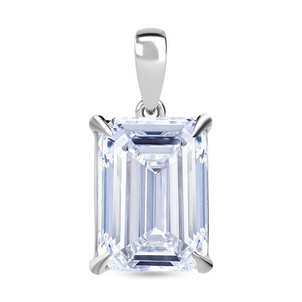 LUXURIANT DIAMOND - Lab Grown Diamant IGI zertifiziert VS/F, Smaragd-Schliff Anh&auml;nger 925 Silber rhodiniert ca. 10.00 ct