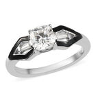 88 Facetten Moissanit Ring 925 Silber platiniert  ca. 0,96 ct image number 3