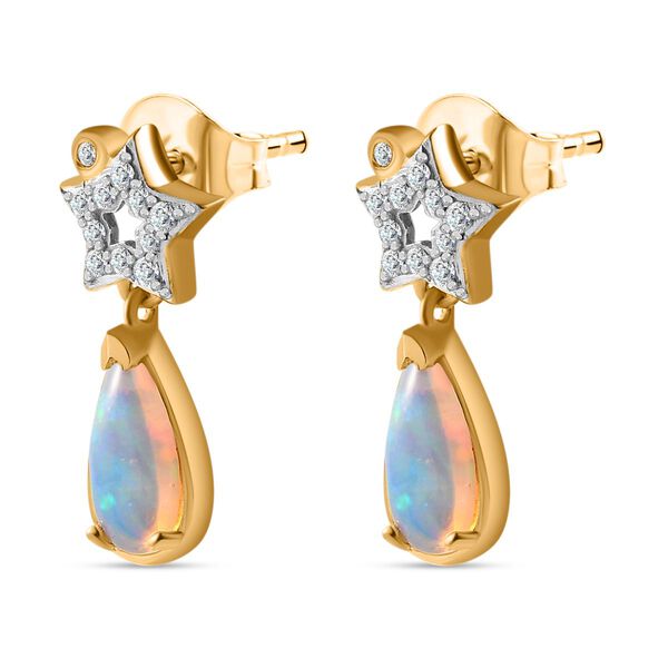 AA Nat&uuml;rlicher, &auml;thiopischer Welo Opal Ohrringe, ca. 1,65 ct. image number 6