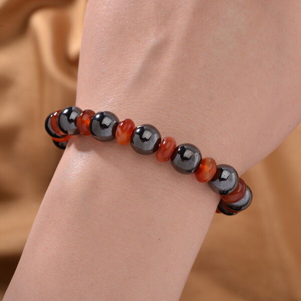 H&auml;matit, Roter Achat Flexibles Armband, cm  ca. 215.00 ct image number 2