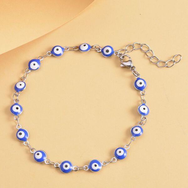 Blaues emailliertes  Armband, ca. 19 cm, Edelstahl ca. 3,80g image number 1