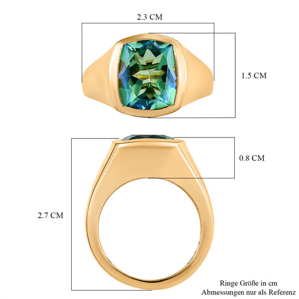 Pfau Triplett Quarz-Ring, 925 Silber vergoldet  ca. 5,27 ct image number 7