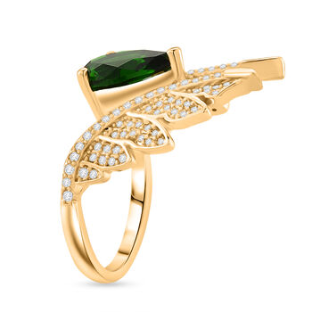 Gr&uuml;ner Zirkonia, Wei&szlig;er Zirkonia Ring Nickelfreies Messing (Gr&ouml;&szlig;e 17.00)