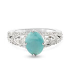 Grandidierit und Zirkon Ring 925 Silber platiniert (Gr&ouml;&szlig;e 16.00) ca. 2,75 ct