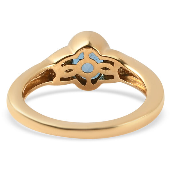London Blau Topas und Zirkon Ring, ca. 1,11 ct image number 6