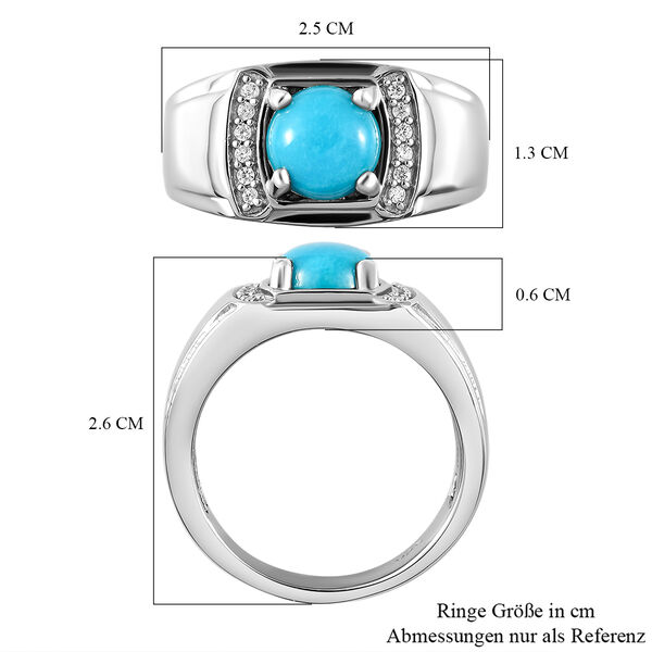 AA Sleeping Beauty T&uuml;rkis und Zirkon-Ring - 1,69 ct. image number 7