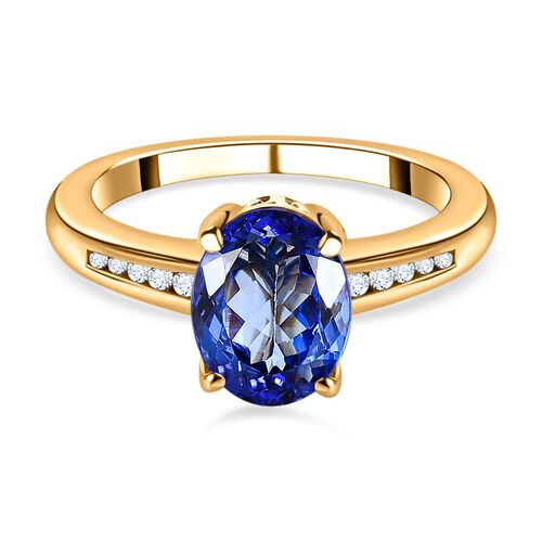 AAA Tansanit und Diamant Ring in 585 Gold -1,94 ct. image number 0