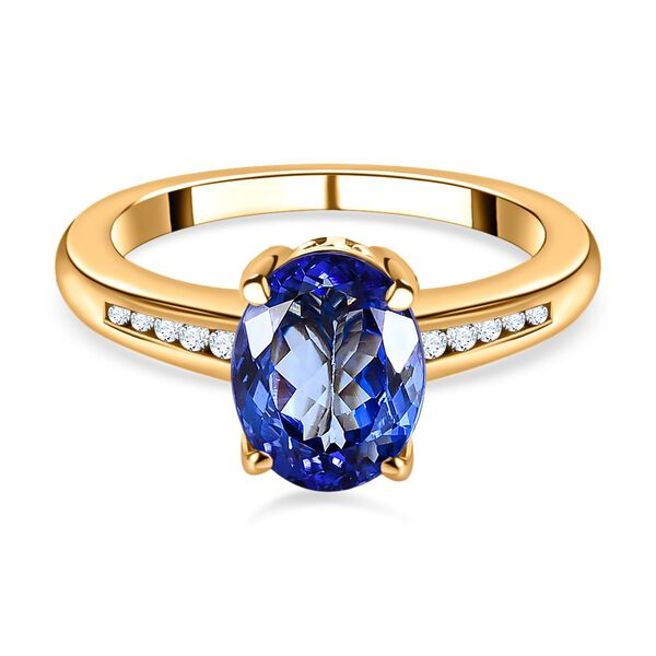 AAA Tansanit und Diamant Ring in 585 Gold -1,94 ct.