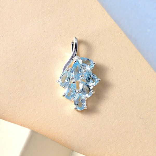 Himmelblauer Topas-Anh&auml;nger, 925 Silber ca. 1,80 ct image number 3
