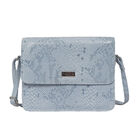 ASSOTS LONDON - Schlangendruck Crossbody Tasche aus 100% echtem Leder, 22x19x6cm, blau