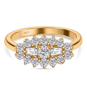 LUSTRO STELLA Hergestellt mit Feinster ZIRKONIA Ring 925 Silber vergoldet