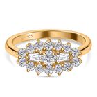 LUSTRO STELLA Hergestellt mit Feinster ZIRKONIA Ring 925 Silber vergoldet (Größe 16.00)