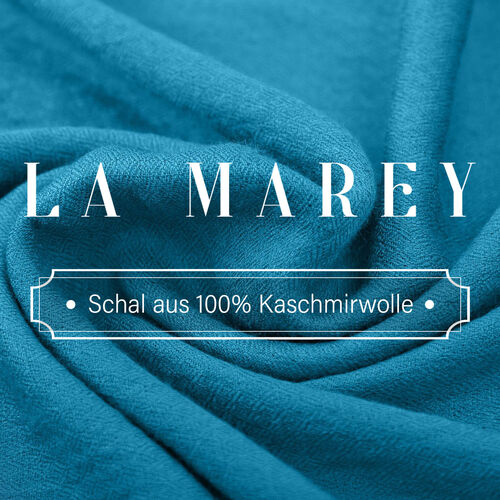 LA MAREY luxuriöser und weicher Schal aus 100% Kaschmirwolle, 70x195 cm, Türkis image number 1
