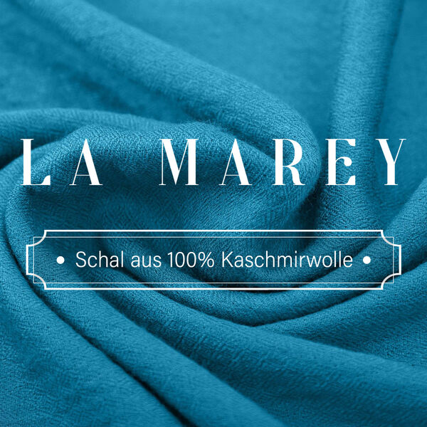 LA MAREY luxuriöser und weicher Schal aus 100% Kaschmirwolle, 70x195 cm, Türkis image number 1