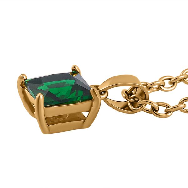 3er Set - Neongr&uuml;ner Kristall  Ring, Anh&auml;nger mit Kette und Ohrringe Schmuckset (Gr&ouml;&szlig;e 18.00), Reiner Edelstahl, vergoldet image number 7