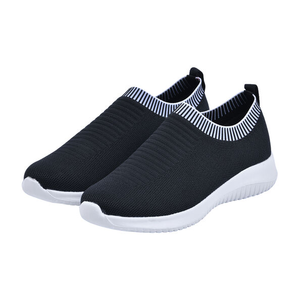 Sportliche Slip-On-Sneaker, Gr&ouml;&szlig;e 36, Schwarz
