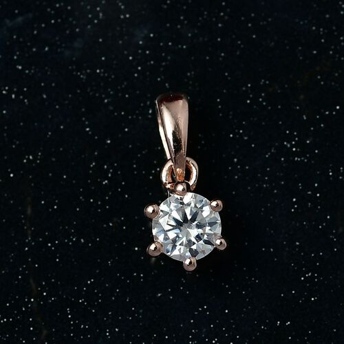 Moissanit Anhänger 925 Silber 750 Roségold Vermeil ca. 0,23 ct. image number 1