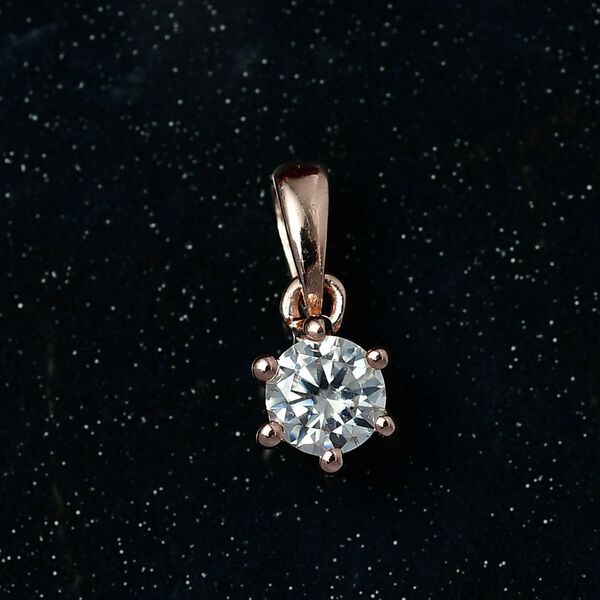 Moissanit Anhänger 925 Silber 750 Roségold Vermeil ca. 0.23 ct image number 1