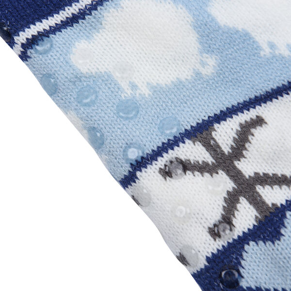 2er-Set - 2 Paar rutschfeste Haus Socken mit warmem Sherpa Futter, Einheitsgr&ouml;&szlig;e Weihnachtsmotiv, Schwarz und Blau&nbsp; image number 5