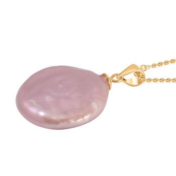 19-21mm lila Keshi Perle-Anh&auml;nger mit 45cm Kette - 19 ct.