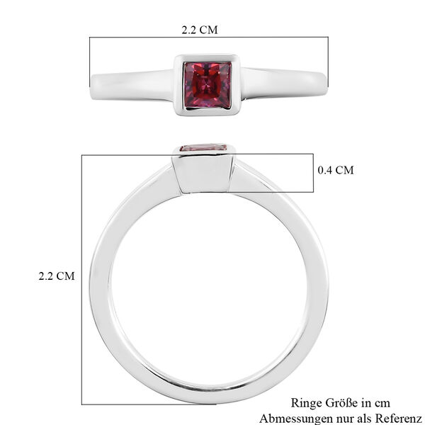 LUSTRO STELLA Hergestellt mit Roter dunkler Feinster ZIRKONIA Solit&auml;r Ring 925 Silber image number 7