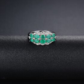 AAA Kagem sambischer Smaragd und Zirkon-Ring - 1,72 ct.