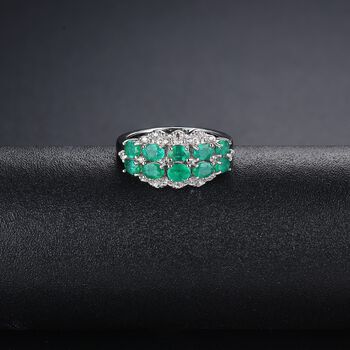 AAA Kagem sambischer Smaragd und Zirkon-Ring - 1,72 ct.