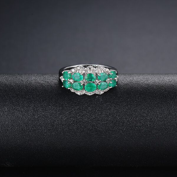 AAA Kagem sambischer Smaragd und Zirkon-Ring - 1,72 ct. image number 1