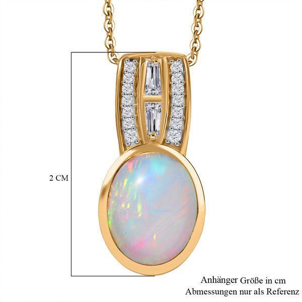 D'Joy nat&uuml;rlicher, &auml;thiopischer Welo Opal und Moissanit Anh&auml;nger mit 50cm Kette - 1,98 ct. image number 6
