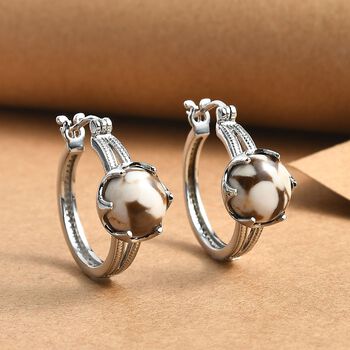 Erdnuss Holz Jaspis Ohrringe - 7,77 ct.