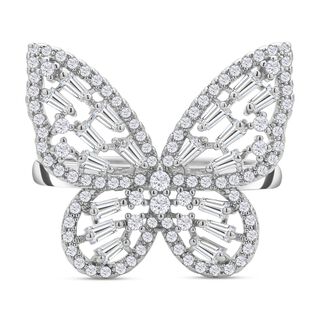 Weißer Zirkonia-Ring, (Größe 19.00) ca. 1,56  silberfarben 1.56 ct