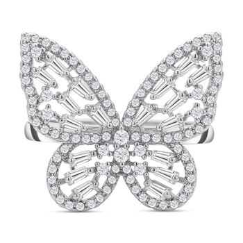 Wei&szlig;er Zirkonia-Ring, (Gr&ouml;&szlig;e 19.00) ca. 1,56  silberfarben 1.56 ct