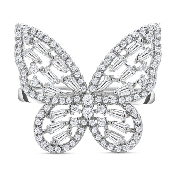 Wei&szlig;er Zirkonia-Ring, (Gr&ouml;&szlig;e 19.00) ca. 1,56  silberfarben 1.56 ct