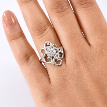 LUXURIANT DIAMOND - Lab Grown Diamant SI-GH SGL zertifiziert Ring 925 Silber rhodiniert (Gr&ouml;&szlig;e 17.00) ca. 0.50 ct