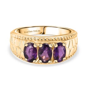 Afrikanischer Amethyst Ring Edelstahl vergoldet (Größe 20.00) ca. 1,45 ct