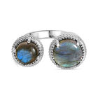 Labradorit Spinning-Ring Messing (Größe 17.00) ca. 6.70 ct