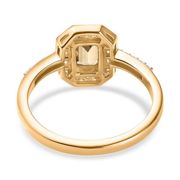 AAA Nat&uuml;rlicher, goldener Tansanit und Moissanit-Ring in 375 Gold - 1,17 ct. image number 6
